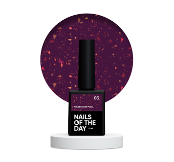 NAILSOFTHEDAY Malbec base potal 03 – фантастично-вітражна база з золотою поталлю, 10 мл