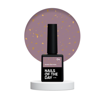 NAILSOFTHEDAY Malbec base potal 04 – фантастично-вітражна база з золотою поталлю, 10 мл