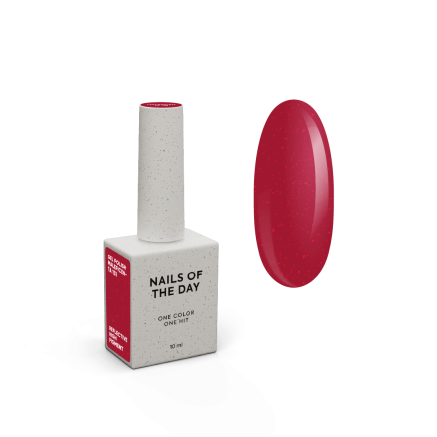 NAILSOFTHEDAY Gel polish Maleficenta — темно–червоний світловідбиваючий гель-лак для нігтів, що перекриває в один шар, 10 мл