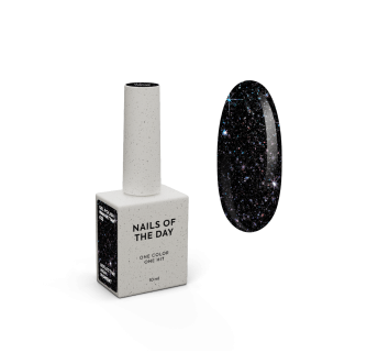NAILSOFTHEDAY Gel polish Manhattan — чорний з теплим коричневим підтоном з голографічним шиммером світловідбивавючий гель–лак для нігтів, 10 мл