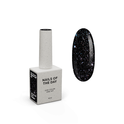 NAILSOFTHEDAY Gel polish Manhattan — чорний з теплим коричневим підтоном з голографічним шиммером світловідбивавючий гель–лак для нігтів, 10 мл
