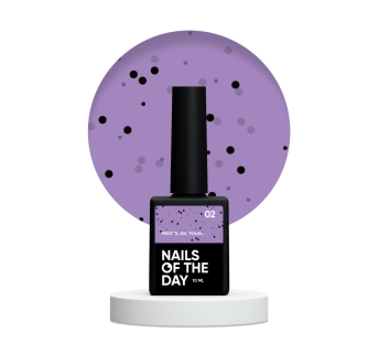 NAILSOFTHEDAY MiDots gel polish 02 — бузковий гель лак з чорними крапочками для нігтів, 10 мл