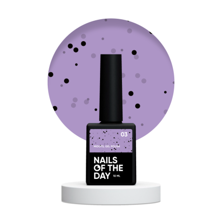 NAILSOFTHEDAY MiDots gel polish 03 — ліловий гель лак з чорними крапочками для нігтів, 10 мл