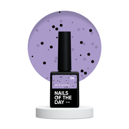 NAILSOFTHEDAY MiDots gel polish 04 — світло–ліловий гель лак з чорними крапочками для нігтів, 10 мл