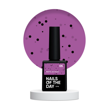 NAILSOFTHEDAY MiDots gel polish 05 — малиновий гель лак з чорними крапочками для нігтів, 10 мл