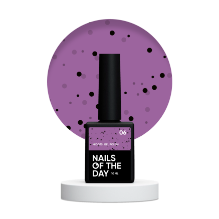 NAILSOFTHEDAY MiDots gel polish 06 — фіолетовий гель лак з чорними крапочками для нігтів, 10 мл