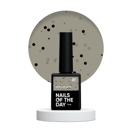 NAILSOFTHEDAY MiDots gel polish 07 — молочно–фісташковий гель лак з чорними крапочками для нігтів, 10 мл