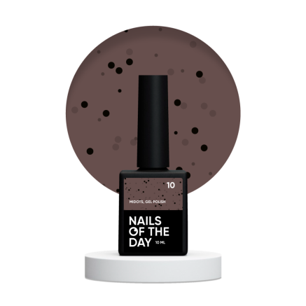 NAILSOFTHEDAY MiDots gel polish 10 — світло–коричневий гель лак з чорними крапочками для нігтів, 10 мл