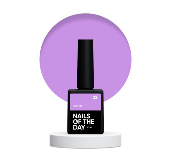 NAILSOFTHEDAY Neon top 02 – молочно-ліловий топ без липкого шару для нігтів, 10 мл