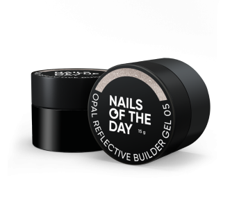 NAILSOFTHEDAY Opal Reflective builder gel 05 — бежевий будівельний гель з опаловим блиском та світловідбиваючими частинами, 15 г