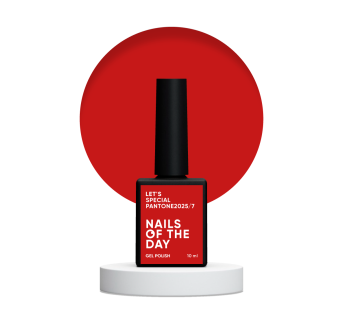 NAILSOFTHEDAY Let’s special Pantone2025/7 — класичний червоний гель–лак для нігтів, що перекриває в один шар, 10 мл