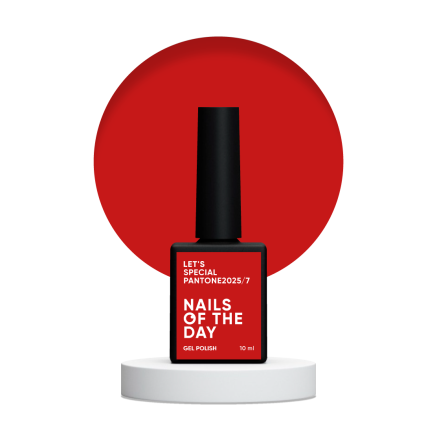NAILSOFTHEDAY Let’s special Pantone2025/7 — класичний червоний гель–лак для нігтів, що перекриває в один шар, 10 мл