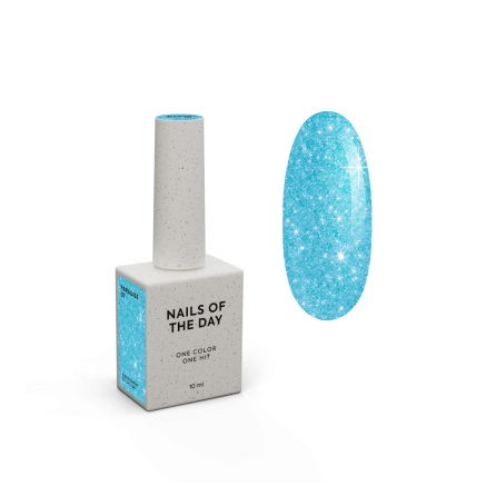 NAILSOFTHEDAY Gel polish Paradise 07 — бірюзовий неон гель–лак для нігтів, що перекриває в один шар, 10 мл