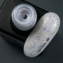 NAILSOFTHEDAY Potal base 02 молочно-голуба база з поталлю (золотисто-фіолетова та бірюзова поталь), 10 мл