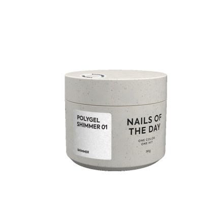 NAILSOFTHEDAY Polygel shimmer 01 — білий з шиммером полігель, 30 г