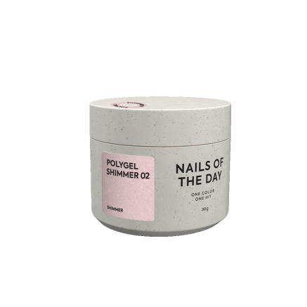 NAILSOFTHEDAY Polygel shimmer 02 — ніжно-рожевий з шиммером полігель, 30 г