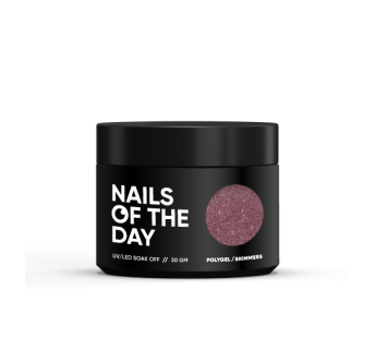 NAILSOFTHEDAY Polygel shimmer 05 — персиковий з шиммером полігель, 30 г
