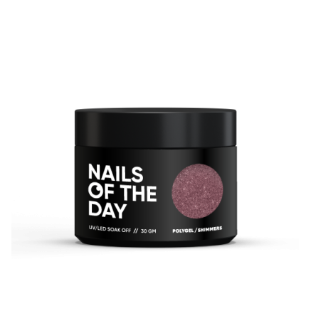 NAILSOFTHEDAY Polygel shimmer 05 — персиковий з шиммером полігель, 30 г