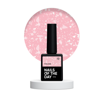 NAILSOFTHEDAY Potal base 13 – ніжно-рожева база з білою стильною поталлю, 10 мл