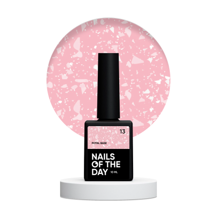 NAILSOFTHEDAY Potal base 13 – ніжно-рожева база з білою стильною поталлю, 10 мл