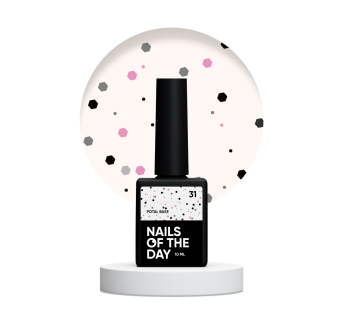 NAILSOFTHEDAY Potal base 31 — молочная база с черными и розовыми блестками, 10 мл