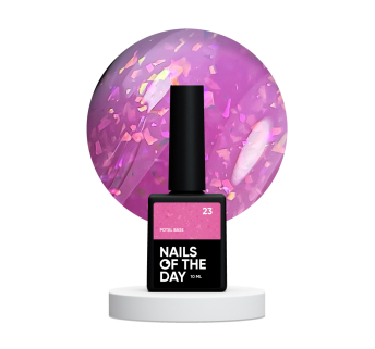 NAILSOFTHEDAY Potal base 23 – база фуксія з голографік стильною поталлю, 10 мл
