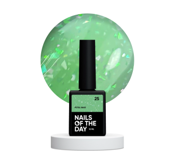 NAILSOFTHEDAY Potal base 25 – салатова/лаймова база з голографік стильною поталлю, 10 мл