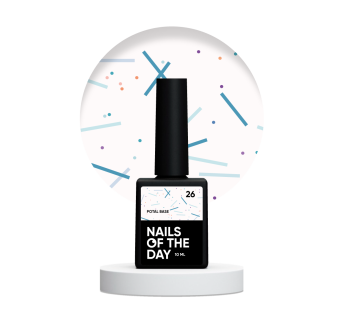 NAILSOFTHEDAY Potal base 26 – ванільно-молочна база з неоновими блискітками, 10 мл