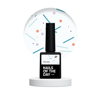NAILSOFTHEDAY Potal base 27 – ніжно-молочна база з неоновими блискітками, 10 мл