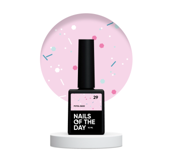 NAILSOFTHEDAY Potal base 29 – молочно-розовая база с неоновыми блестками, 10 мл