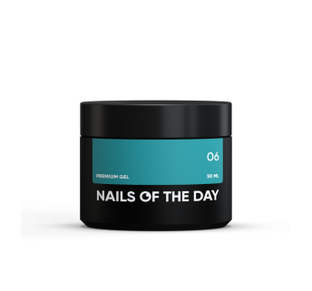 NAILSOFTHEDAY Premium gel 06 — бірюзовий будівельний гель, 30 мл