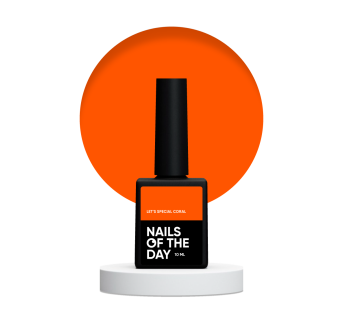 NAILSOFTHEDAY Lets special Coral особый коралловый гель лак, перекрывающийся в один слой, 10 мл