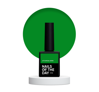 NAILSOFTHEDAY Lets special Green особый зеленый гель лак, перекрывающийся в один слой, 10 мл