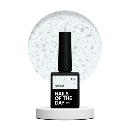 NAILSOFTHEDAY Potal base 09 молочно-срібна база зі сріблою поталлю, 10 мл