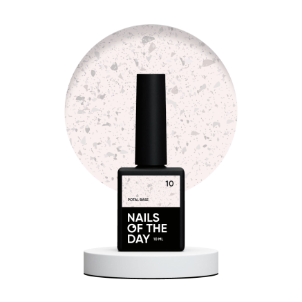 NAILSOFTHEDAY Potal base 10 холодна молочна база для нігтів зі сріблою поталлю, 10 мл
