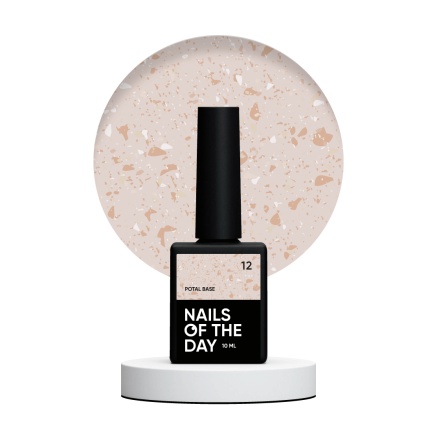 NAILSOFTHEDAY Potal base 12 бежева база з золотою поталлю, 10 мл