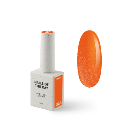 SOLD OUT NAILSOFTHEDAY Color of the month January 2025 Vitamin C — колір місяця насичено-помаранчевий із дрібним шимером, що перекривається в один шар, 10 мл