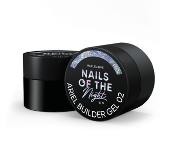 NAILSOFTHENIGHT Ariel gel 02 — строительный гель с разноцветными хлопьями юки для ногтей, 15 г