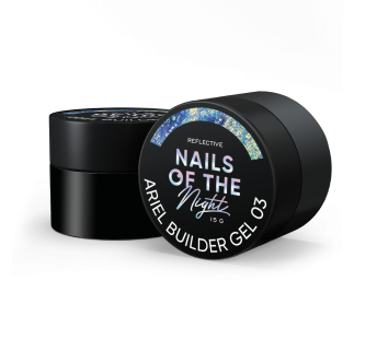 NAILSOFTHENIGHT Ariel gel 03 — строительный гель с разноцветными хлопьями юки для ногтей, 15 г