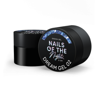 NAILSOFTHENIGHT Dream gel 02 – дизайн гель с невероятными шестигранниками разного размера и глитера для ногтей, 5 гм.