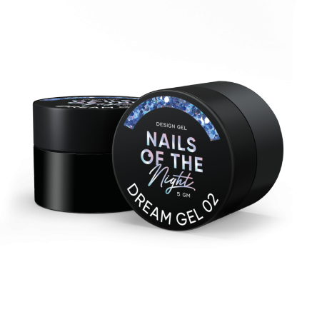 NAILSOFTHENIGHT Dream gel 02 — дизайн гель з неймовірними шестигранниками різного розміру та глітеру для нігтів, 5 гм