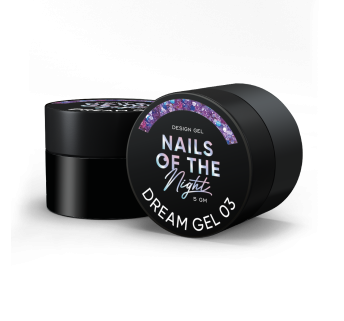 NAILSOFTHENIGHT Dream gel 03 – дизайн гель с невероятными шестигранниками разного размера и глитера для ногтей, 5 гм.
