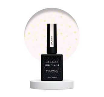 NAILSOFTHENIGHT Opal top 02— фінішне покриття з опаловими блискітками на легкій молочній основі, без липкого шару та без уф-фільтрів для нігтів, 10 мл
