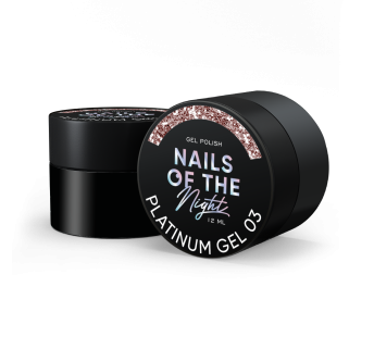 NAILSOFTHENIGHT Platinum gel gel polish 03 — персиковий гель лак зі щільною металевою поталью для нігтів, , 12 мл