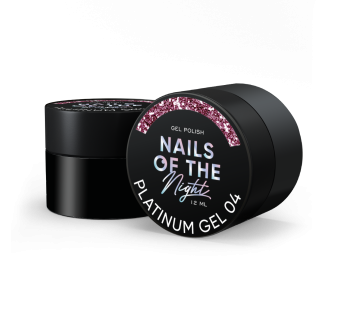 NAILSOFTHENIGHT Platinum gel gel polish 04 – розовый гель лак с плотной металлической поталью для ногтей, 12 мл