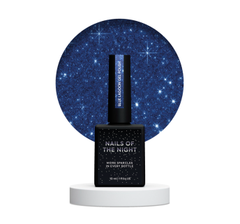 NAILSOFTHENIGHT Blue Lagoon gel polish — блакитний світловідбиваючий гель–лак для нігтів, 10 мл