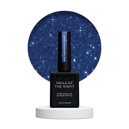 NAILSOFTHENIGHT Blue Lagoon gel polish — блакитний світловідбиваючий гель–лак для нігтів, 10 мл