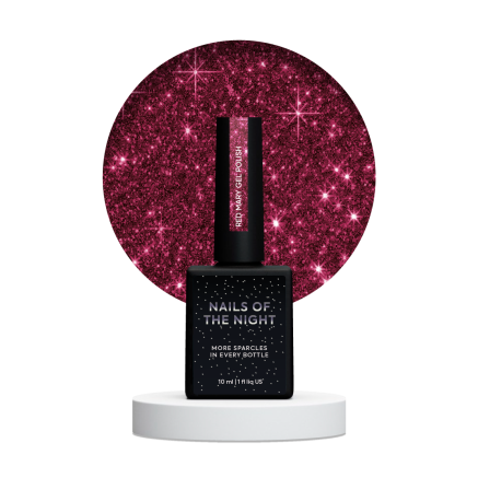 NAILSOFTHENIGHT Red Mary gel polish — червоний світловідбиваючий гель–лак для нігтів, 10 мл
