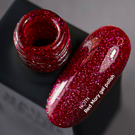 NAILSOFTHENIGHT Red Mary gel polish — червоний світловідбиваючий гель–лак для нігтів, 10 мл