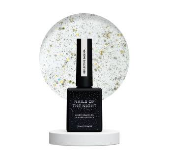 NAILSOFTHENIGHT Reflective base 04 камуфлююча світловідбиваюча база з шимером (бежево-молочна), 10 мл